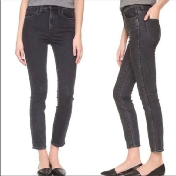 High Riser Skinny Skinny Jeans in Atlantic Distressed Black - Picture 1 of 6